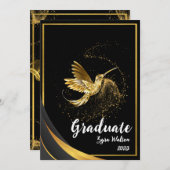Elégant Gold Formal Graduation Party Invitation (Devant / Derrière)