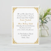Elegant Gold Framed Wedding Invitation Kaart (Staand voorkant)