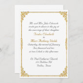 Elegant Gold Framed Wedding Invitation Kaart (Voorkant / Achterkant)
