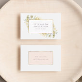 Elegant Gold Framed Wildflower Corporate Visitekaartje