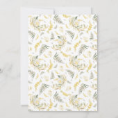 Elegant Gold Framed Wildflower Edging Wedding Kaart (Achterkant)