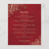 Elegant Gold Frills sur le menu Mariage Red Budget (Devant)