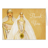 Elegant Gold Gay Lesbian Hartelijk dank, Bride (Voorkant Horizontaal)