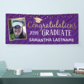 Elegant Gold Gefeliciteerd Afstuderen 2022 Spandoek (Beurs)