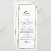 Elegant Gold Geometric Lijst Menu & Toasts (Voorkant / Achterkant)