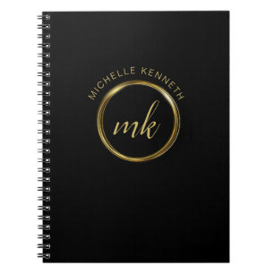 Elegant Gold-gepersonaliseerd monogram Notitieboek