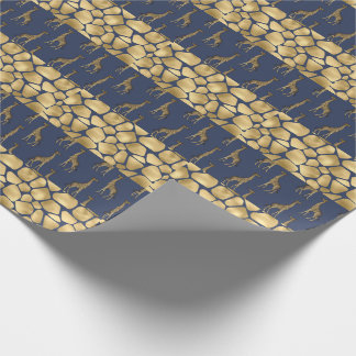 Elegant Gold Giraffe Animal Print Stijlvol Cadeaupapier