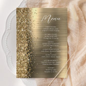 Elegant Gold Glam Glitter Script Wedding Menu