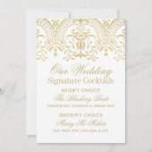 Elegant Gold Glam Wedding Signature Drinken (Voorkant)