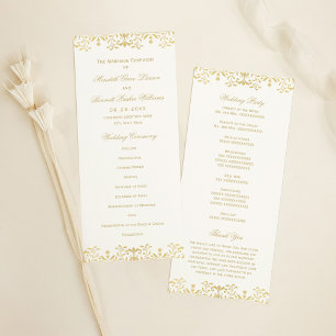 Elegant Gold  Glamor Wedding Programma