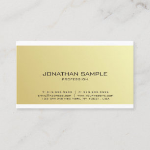 Elegant Gold Glamoureus Simple Design Trendy Plain Visitekaartje