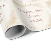 Elegant Gold Glitter 70th Birthday Cadeaupapier (Rol Hoek)