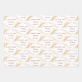 Elegant Gold Glitter 80th Birthday Inpakpapier Vel (Voorkant)