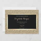 Elegant Gold Glitter Afstuderen slaat de datum op Save The Date (Achterkant)