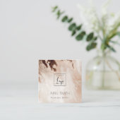 Elegant Gold Glitter Agate Marble QR Code Logo Vierkante Visitekaartje (Staand voorkant)