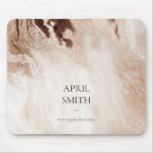 Elegant Gold Glitter Agate Marble Texture Beige Muismat (Voorkant)