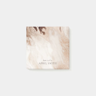 Elegant Gold Glitter Agate Marble Texture Beige Post-it® Notes