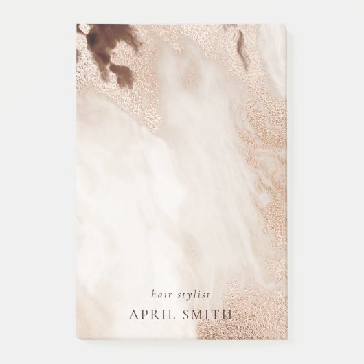 Elegant Gold Glitter Agate Marble Texture Beige Post-it® Notes (Voorkant)