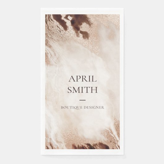 Elegant Gold Glitter Agate Marble Texture Beige Servet (Voorkant)