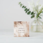 Elegant Gold Glitter Agate Marble Texture Beige Vierkante Visitekaartje (Staand voorkant)