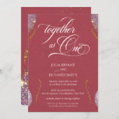 Elegant Gold Glitter Amethyst Moderne Red Invitati Kaart (Voorkant / Achterkant)
