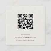Elegant Gold Glitter beige marble Agate QR Code Vierkante Visitekaartje (Achterkant)