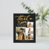 Elegant Gold Glitter Black Afstuderen Hartelijk da Briefkaart (Staand voorkant)