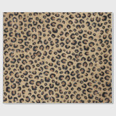 Elegant Gold Glitter Black leopard Print Cadeaupapier (Vlak)