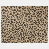 Elegant Gold Glitter Black leopard Print Fleece Deken (Voorkant (Horizontaal))
