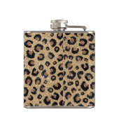 Elegant Gold Glitter Black leopard Print Heupfles (Achterkant)