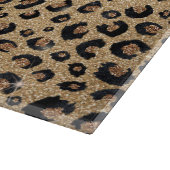 Elegant Gold Glitter Black leopard Print Snijplank (Hoek)