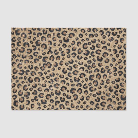 Elegant Gold Glitter Black leopard Print Tissuepapier (Voorkant)