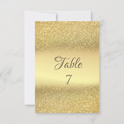 Elegant Gold Glitter Bokeh Table Kaart (Achterkant)