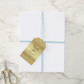 Elegant Gold Glitter Bokeh Weddenschap Hartelijk d Cadeaulabel (Met Touw)
