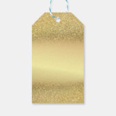 Elegant Gold Glitter Bokeh Weddenschap Hartelijk d Cadeaulabel (Achterkant)