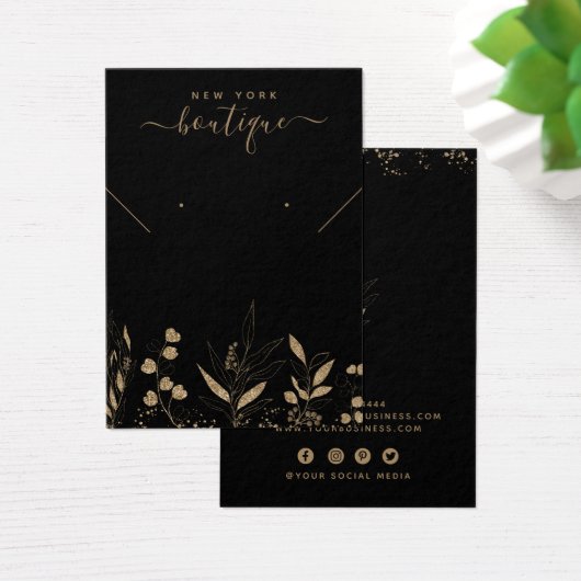 Elegant Gold Glitter Botanische Display Card Visitekaartje (Bureau)
