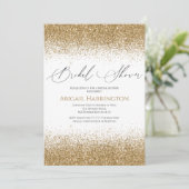 Elegant Gold Glitter Bridal Shower Kaart (Staand voorkant)