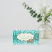 Elegant Gold Glitter Broom Bokeh Visitekaartje (Staand voorkant)