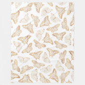 Elegant Gold Glitter Butterfly Fleece Deken (Voorkant)
