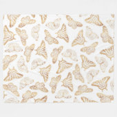 Elegant Gold Glitter Butterfly Fleece Deken (Voorkant (Horizontaal))