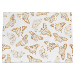 Elegant Gold Glitter Butterfly Groot Cadeauzakje