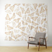 Elegant Gold Glitter Butterfly Wandkleed (In Situ (horizontaal))