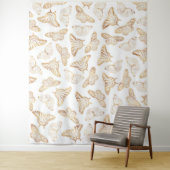 Elegant Gold Glitter Butterfly Wandkleed (In situ)