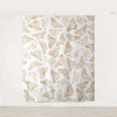 Elegant Gold Glitter Butterfly Wandkleed (Voorkant)