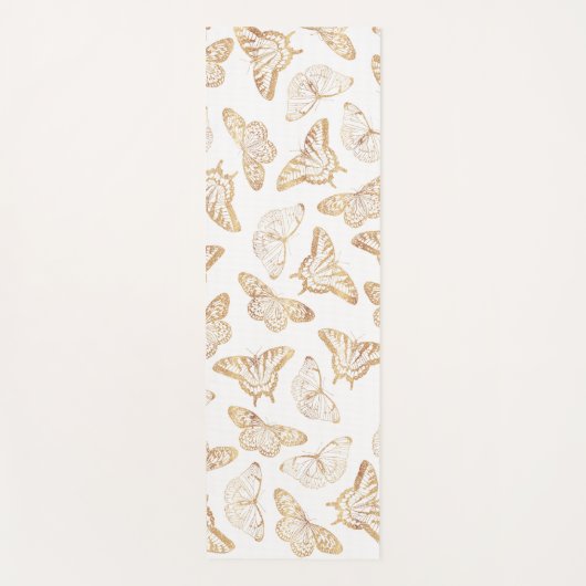 Elegant Gold Glitter Butterfly Yogamat (Voorkant)