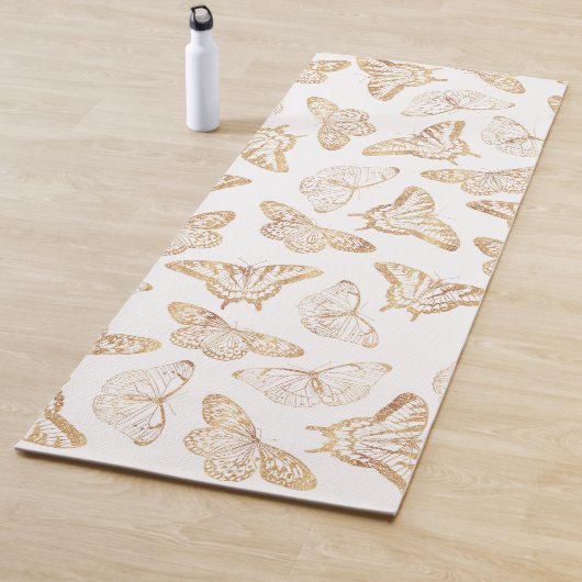 Elegant Gold Glitter Butterfly Yogamat (In situ)