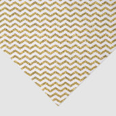 Elegant Gold Glitter Chevron Pattern on White Tissuepapier (Detail)