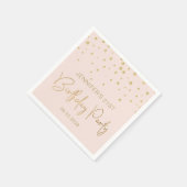 Elegant Gold Glitter Confetti 21st Birthday Blush Servet (Hoek)
