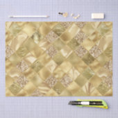 Elegant Gold Glitter Diamond Lattice Pattern Tissuepapier (Craft)