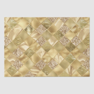 Elegant Gold Glitter Diamond Lattice Pattern Tissuepapier
